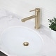 preview thumbnail 1 of 12, STYLISH Stainless Steel Single Handle Single Hole Bathroom Faucet - Faucet Height: 6 3/8" Spout Height: 3 7/8" Brushed Gold