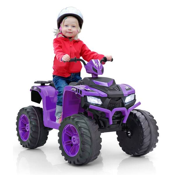 slide 2 of 10, Gymax Kids Ride-On ATV 24V Battery Powered Electric Vehicle w/ Purple - Kids