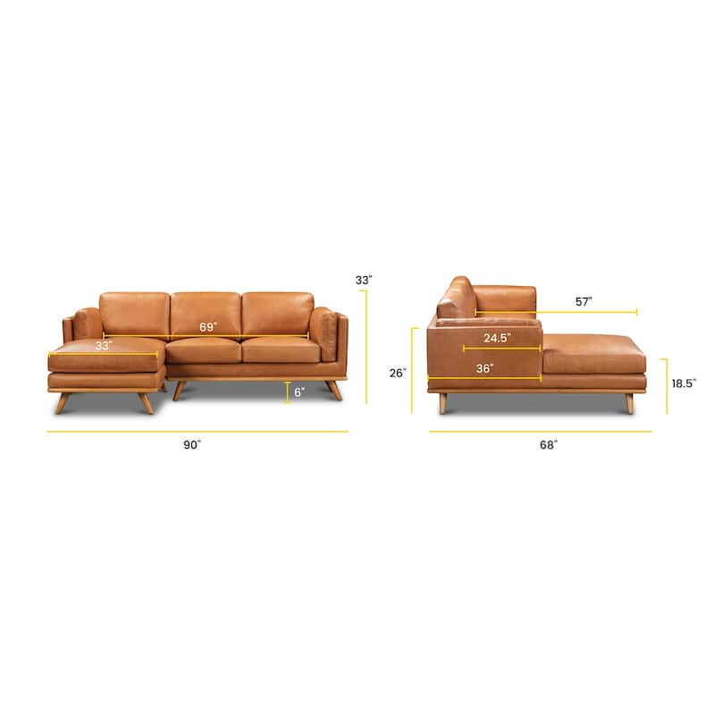 Poly and Bark Cadiz Sectional Sofa - Genuine Italian Leather