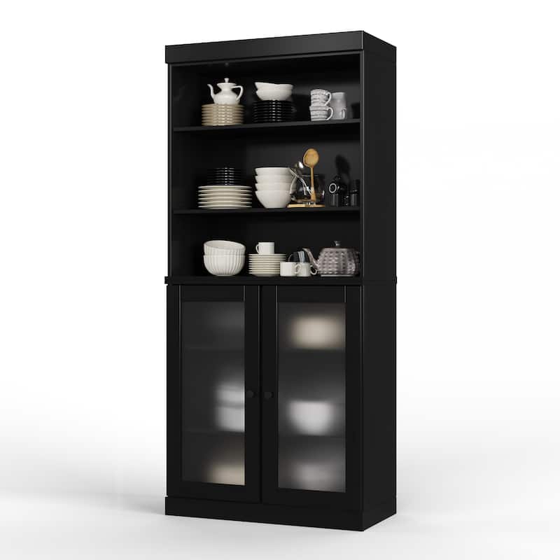 100% Solid Wood 32" Kitchen Pantry Cabinet with 2 Doors by Palace Imports