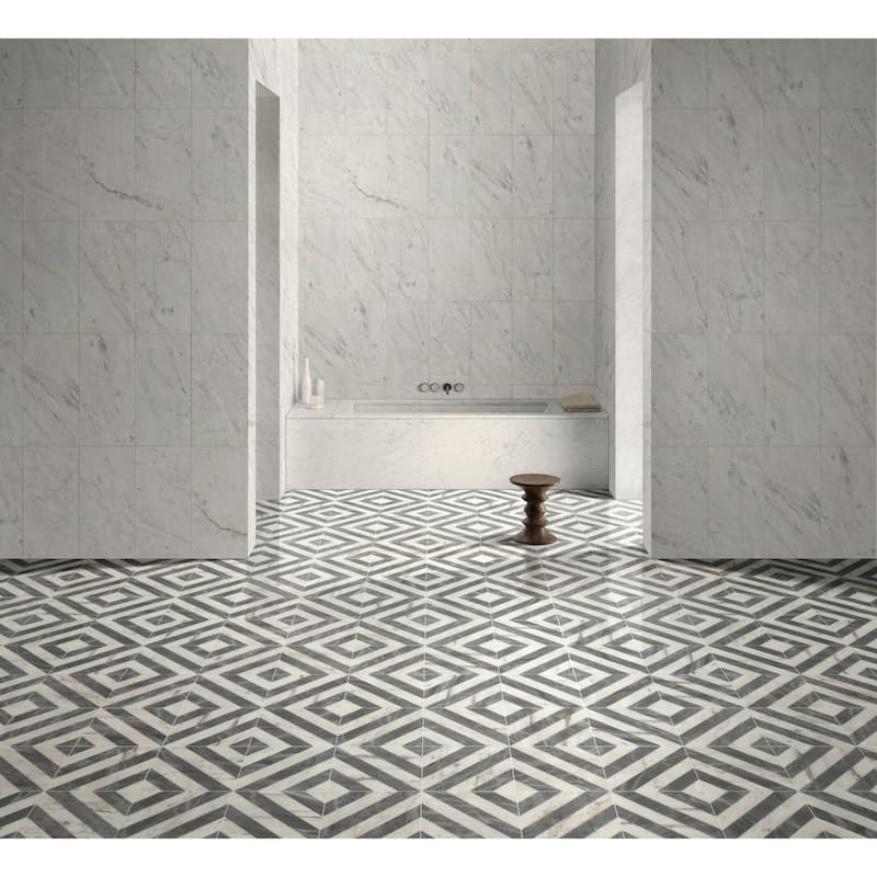 12"×12" Waterjet Polished Natural Stone Marble Tiles for Floor and Wall, 1 Box 8 PCS