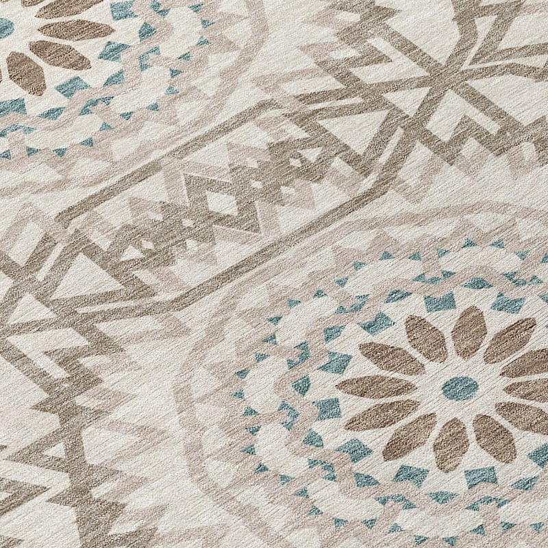 HomeRoots Floral Medallion Transitional Rectangle Outdoor Rug