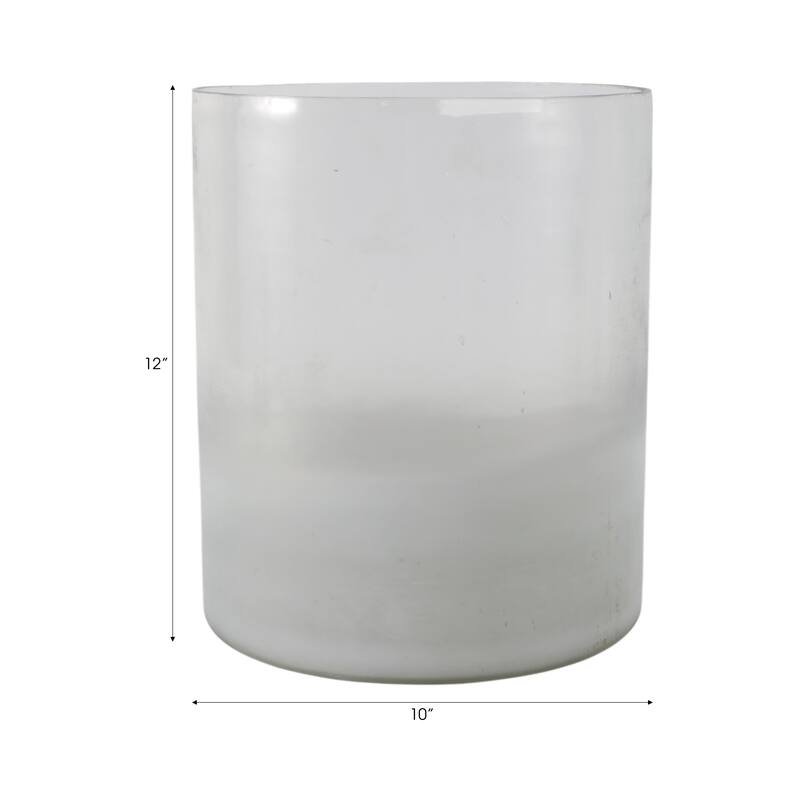 Glass Frosted Finish Pillar Candle Holder - Clear
