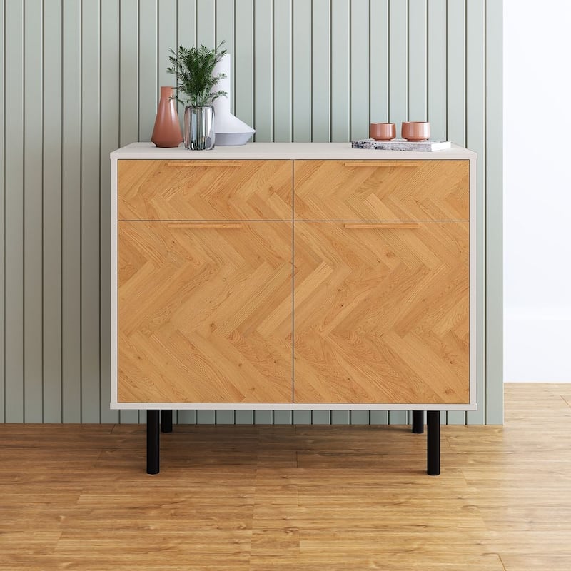 Manhattan Comfort Mid-Century Modern Liam Sideboard - White
