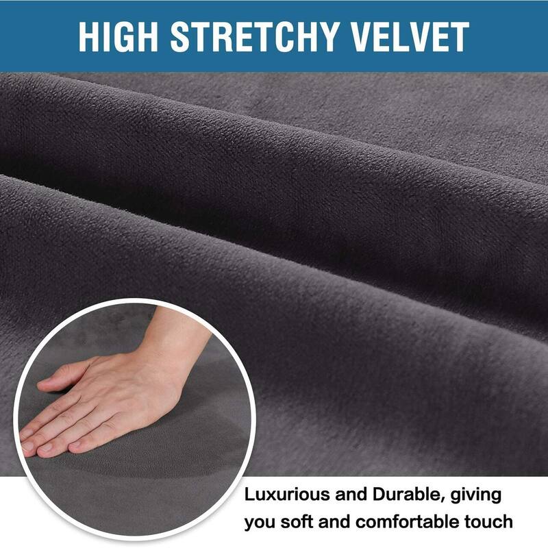 Enova Home Soft Thick Solid Velvet Fabric Stretchy Universal Dining Chair Slipcovers Set of 2