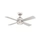 preview thumbnail 1 of 9, Fanimation Kwad 44 inch Indoor Ceiling Fan with LED Light Kit and Remote - Brushed Nickel with Reversible Blades