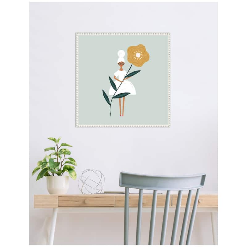 Kate and Laurel Sylvie Flower Girl Framed Canvas by Duchess Plum