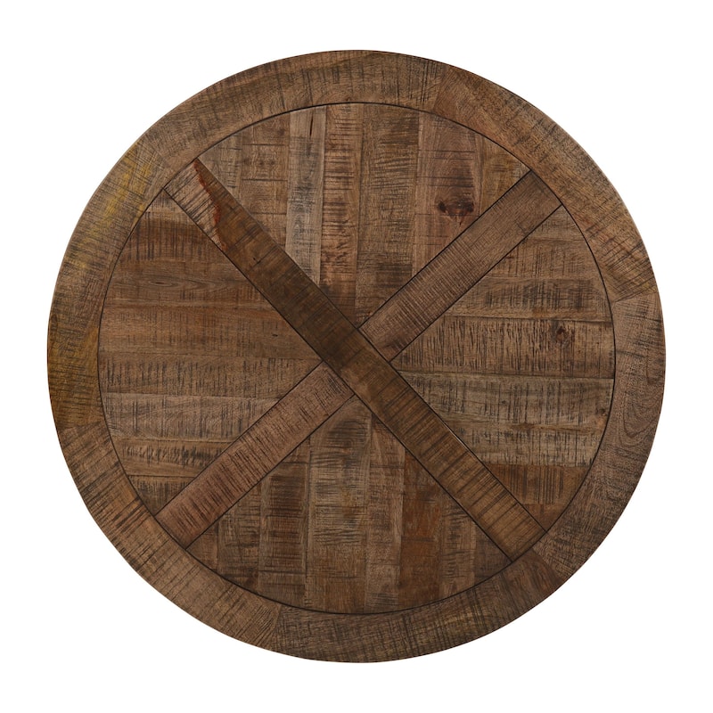 Sherrill 48-inch Diameter Mango & Steel Modern Dining Table