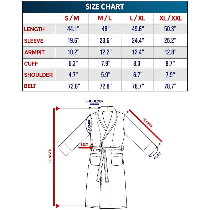 American Soft Linen Mens and Womens Robe Warm Fleece Unisex Bathrobe