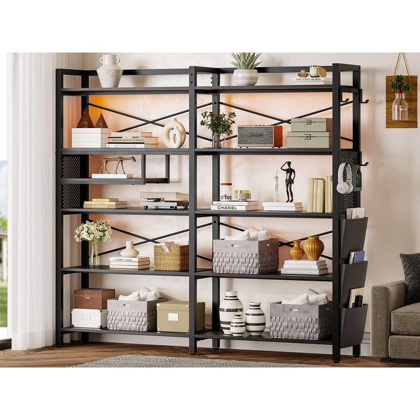 Corner bookshelf with clearance light