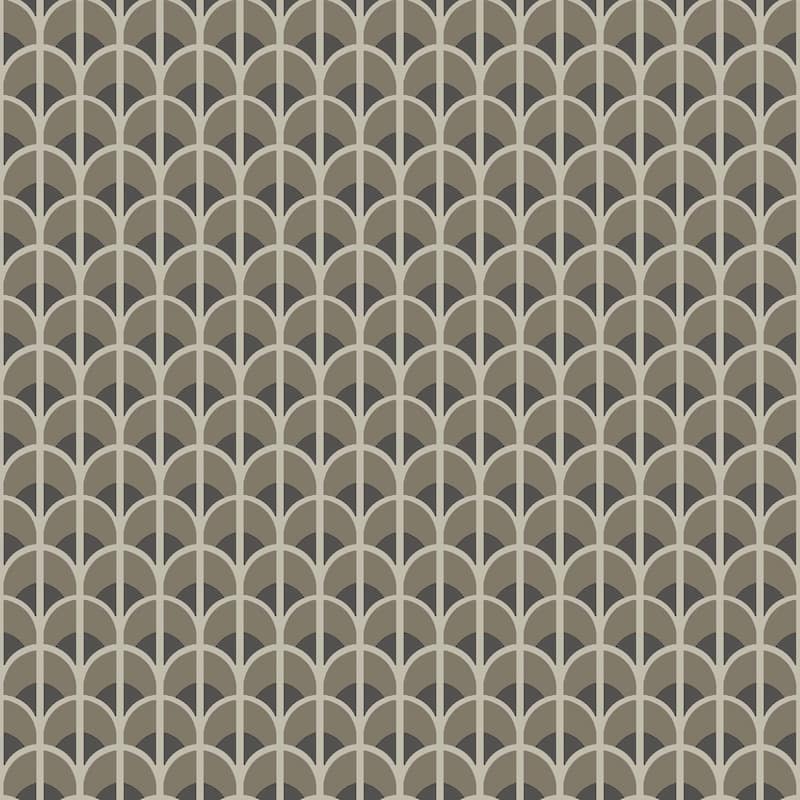 Galerie Wallcoverings Italian Style Geometric Arch Design Vinyl on Non-woven Matte Wallpaper Roll - 33 feet x 21 inches - Brown