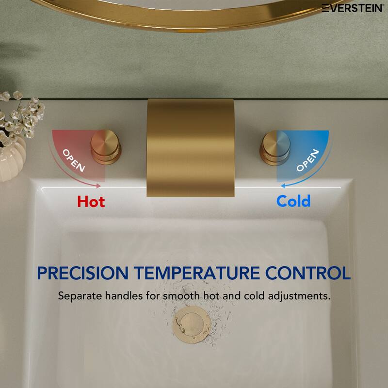 Widespread Bathroom Faucet 3 Hole, 2-handle Bathroom Sink Faucet with Drain Assembly