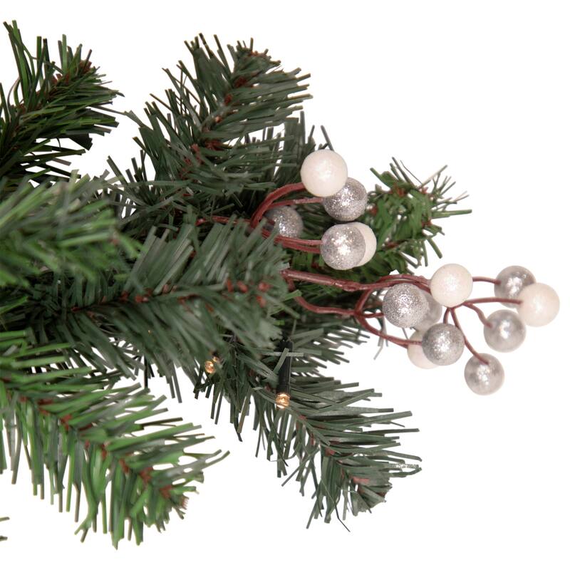 18" Decorated Green Pine Artificial Christmas Swag with Bells