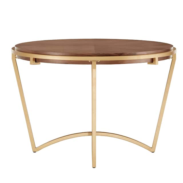 Marlee Natural Finish Dining Table With Gold Metal Base by iNSPIRE Q Modern