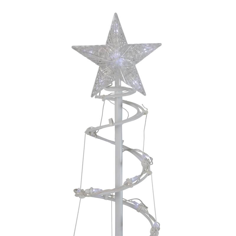 5' Pure White LED Lighted Spiral Cone Tree Outdoor Christmas Decoration
