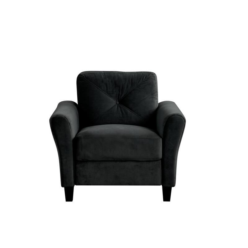 Velvet 1-Seater Sectional Sofa with Memory Foam Cushions