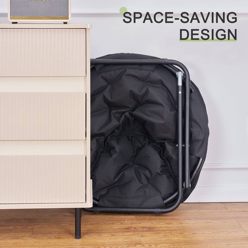 Javlergo 1/2 Pack Foldable Living Room Moon Chair 31.5 Inch Breathable with Black Frame Foldable Chair for Indoor Outdoor