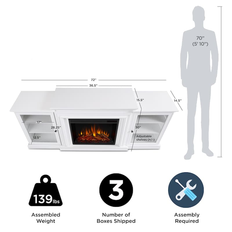 Frederick 72" Electric TV Stand Fireplace by Real Flame