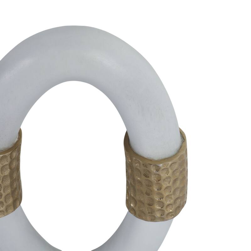 Metal Wall Hangings Decorative Rings (Set of 3) - 14/12/10" White