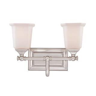 Nicholas 2-Light Bathroom Vanity Light in Brushed Nickel