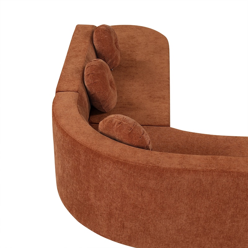 Christopher Knight Home - Mirod 122'' Extra Large Sectional Sofa with Elegant Curved Design and Plush Round Cushions