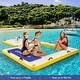 preview thumbnail 2 of 8, Costway 8 ft x 8 ft Inflatable Floating Dock with Mesh Swim Lounge - See Details
