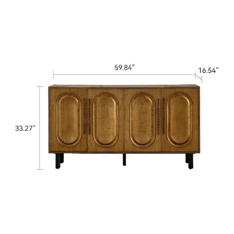 Wood Sideboard Buffet Cabinet with Storage and Adjustable Shelf
