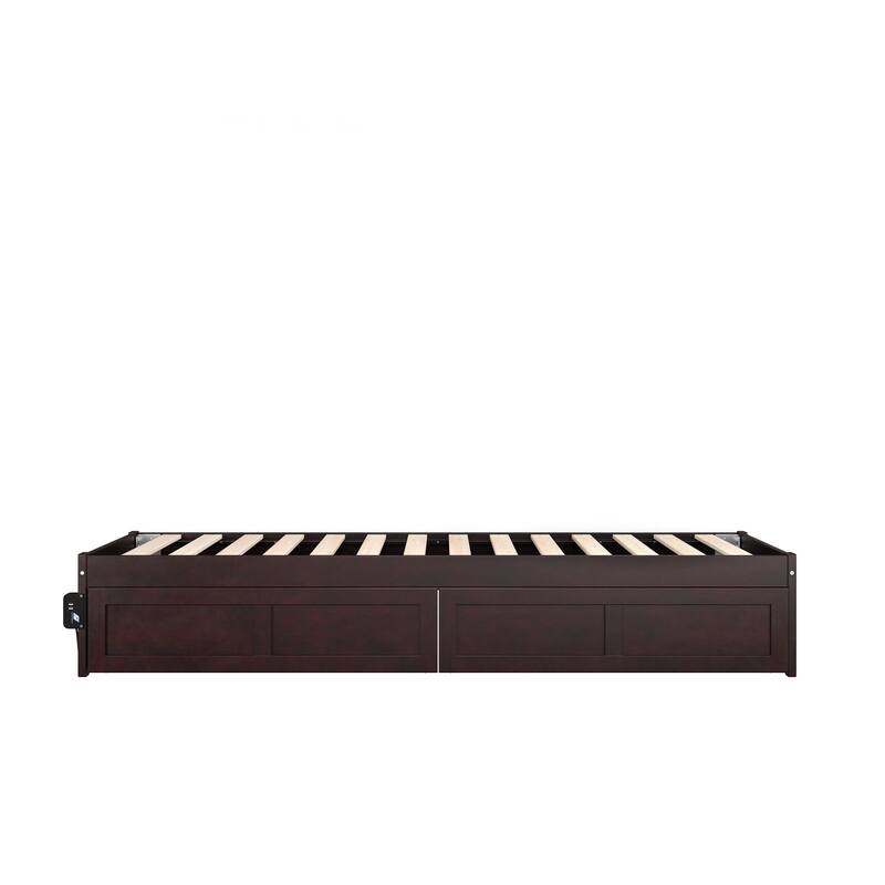 Colorado Twin Extra Long Bed with 2 Drawers in Espresso