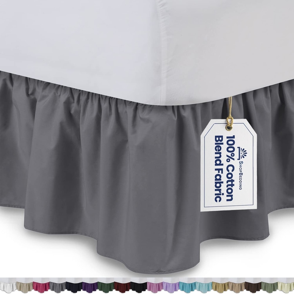 JCPENNEY HOME EXPRESSIONS PURPLE QUEEN COTTON TAILORED BEDSKIRT DUST RUFFLE 