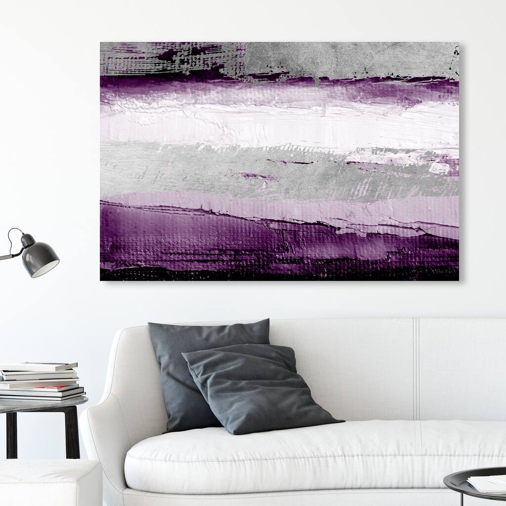 Oliver Gal Abstract Wall Art Canvas Prints 'Envision and Elevate Violet' Paint - Purple, Gray