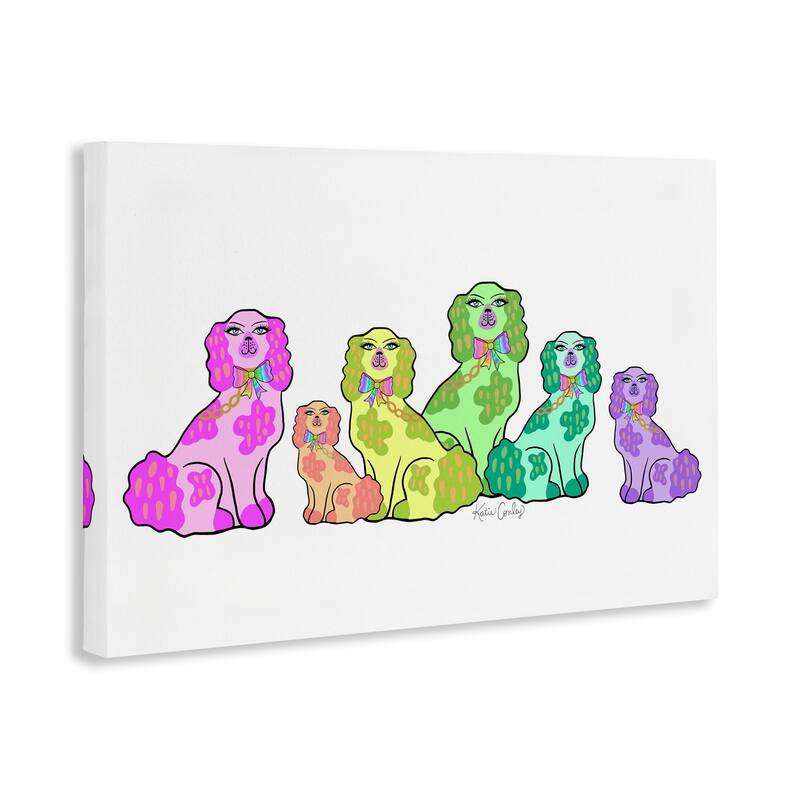 Stupell Colorful Posh Pooches Canvas Wall Art Design By Katie Conley
