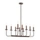 preview thumbnail 10 of 26, Farmhouse 10-Light Candle Iron Kitchen Island Linear Chandelier
