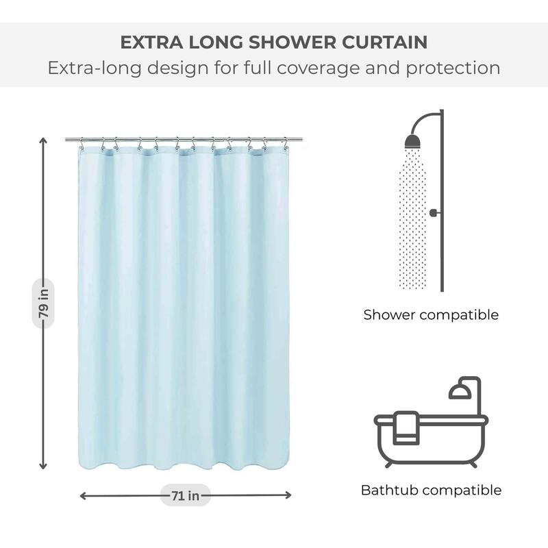 Extra Long Waterproof Shower Curtain Liner 71x79 Inches