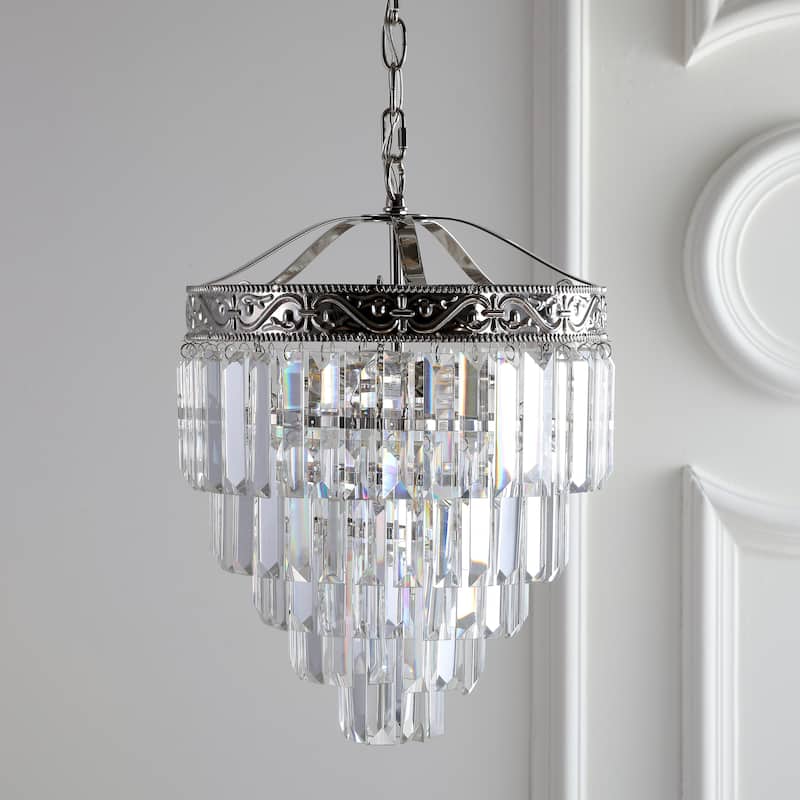 Gaines Crystal LED Chandelier, Polished Nickel/Clear by JONATHAN Y