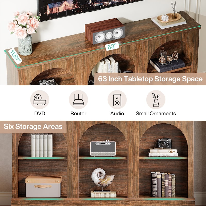 TV Stand for 55/60/65 Inch TV, Farmhouse Country Entertainment Center