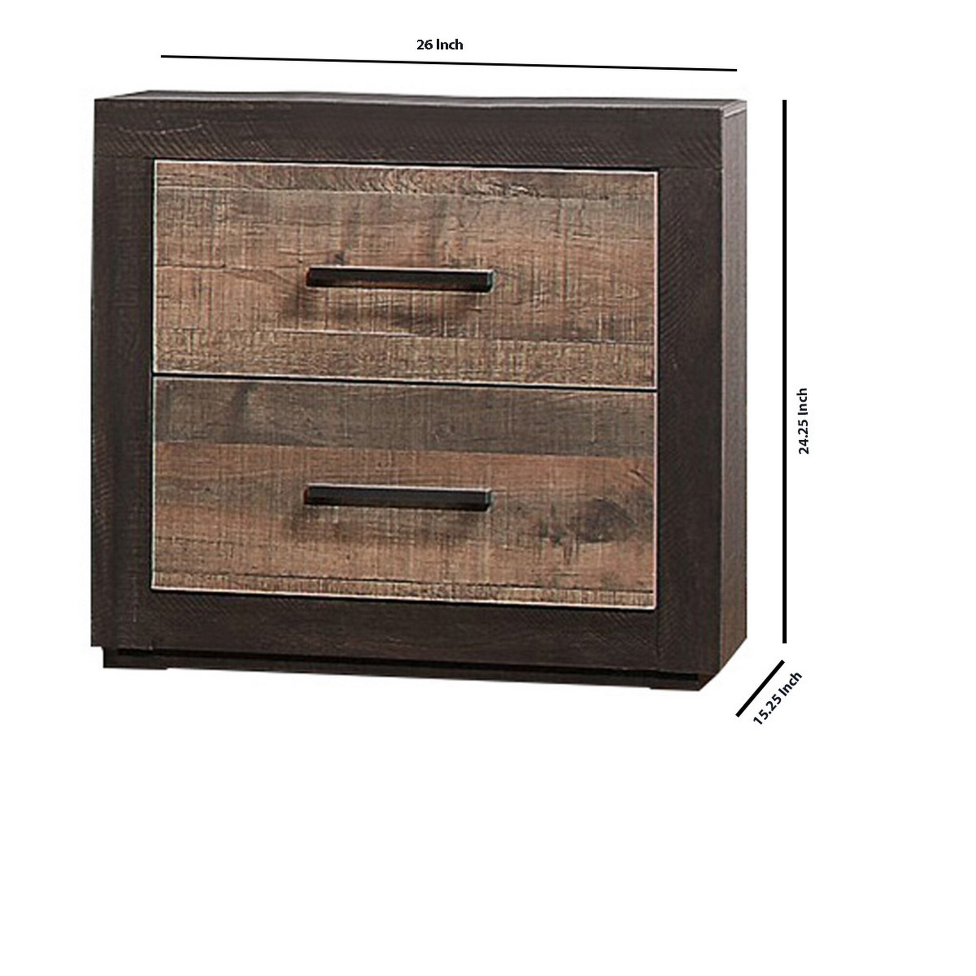 Shop Contemporary Style Wooden Nightstand With 2 Drawers Light And Dark Brown On Sale Overstock 31622350