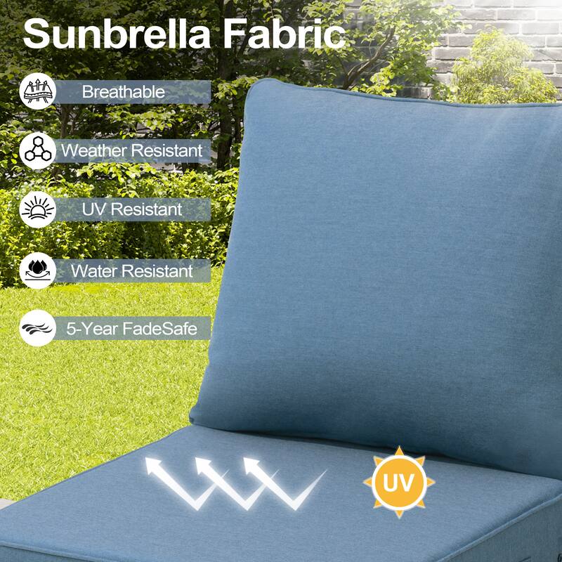 24 x 24 x 5.5 in Outdoor Patio Seat Sunbrella Fabric Cushion Set