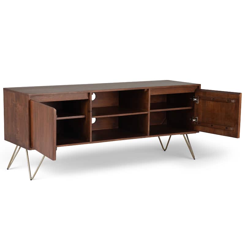 WYNDENHALL Moreno 60 inch Wide Industrial TV Media Stand For TVs up to 65 inches - 60"w x 18"d x 25" h