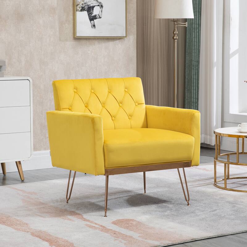Modern Velvet Single Reading Chairs with Arm Set of 2