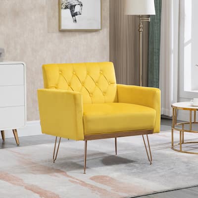 Modern Velvet Single Reading Chairs with Arm Set of 2