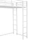 preview thumbnail 14 of 18, Twin Metal Loft Bed with Shelves and Desk, White