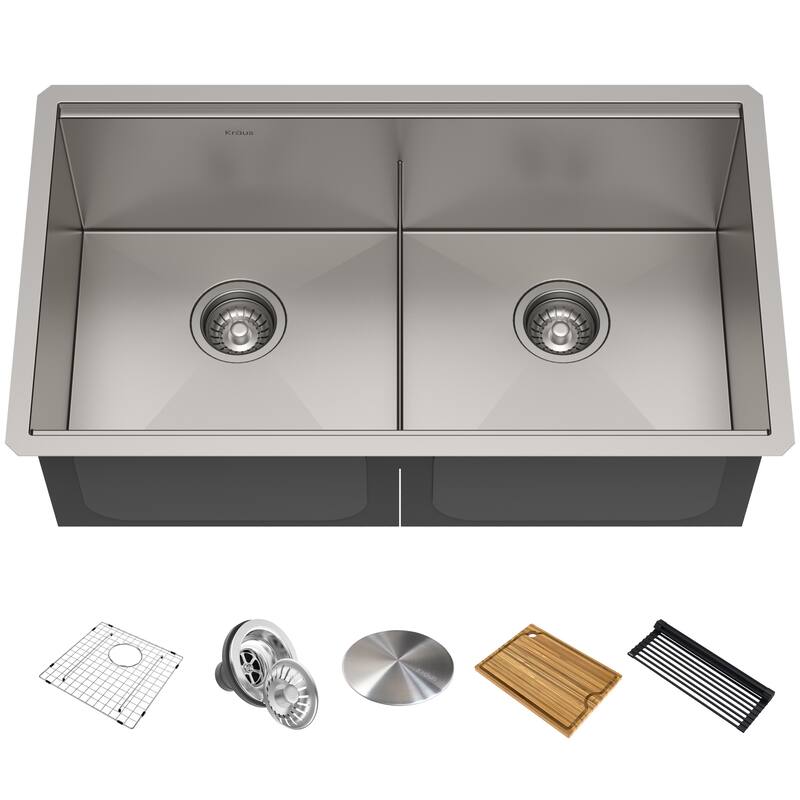 KRAUS Kore Workstation Undermount Stainless Steel Kitchen Sink