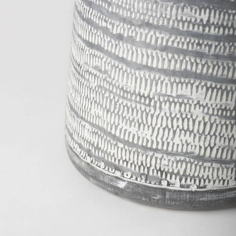 Serena II (Large) Gray/White Textured Metal Jug