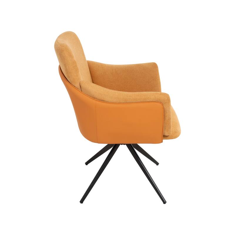 360° Swivel Home Office Desk Chairs Set of 2,Dining Chairs with Arm, Upholstered Bedroom Chairs with Metal Base,Makeup Chair