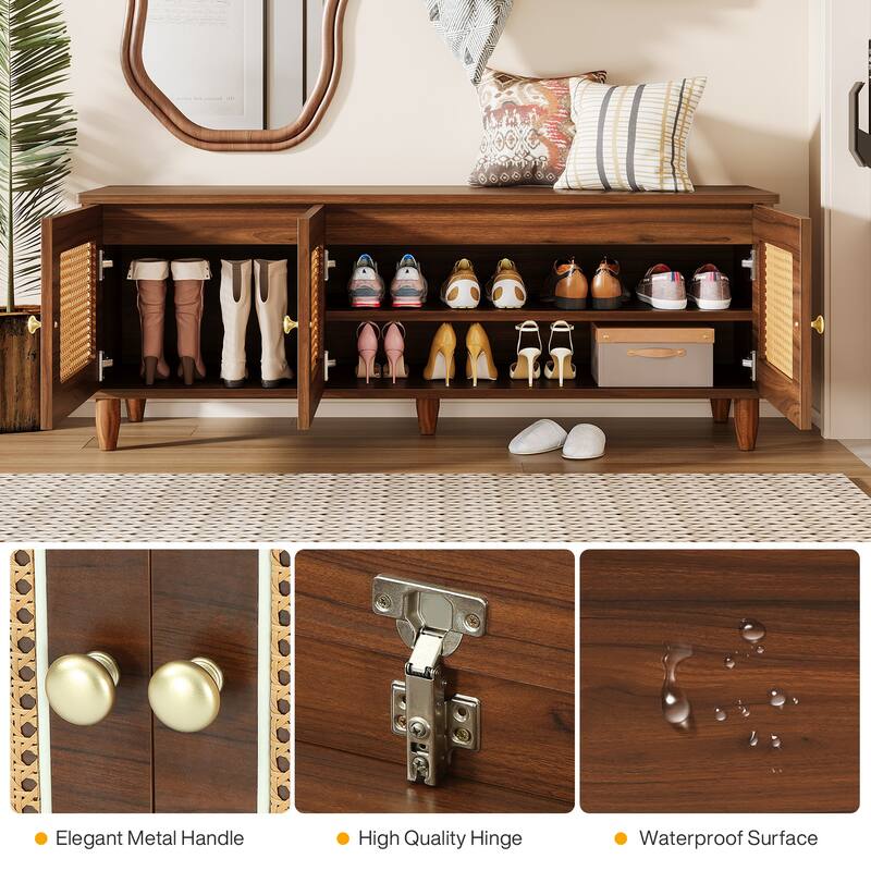 Lift Top Shoe Storage Bench, Entryway Shoe Cabinet with Seating, Shoe Rack Organizer for Entryway, Bedroom, Living Room