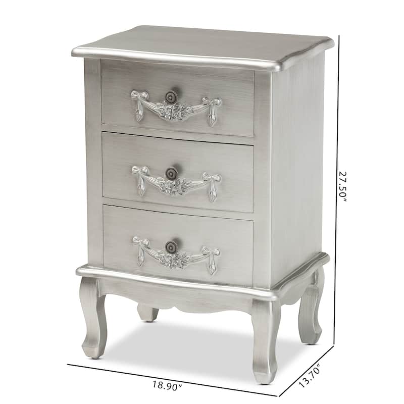 Baxton Studio Callen Classic and Traditional Wood 3-Drawer End Table