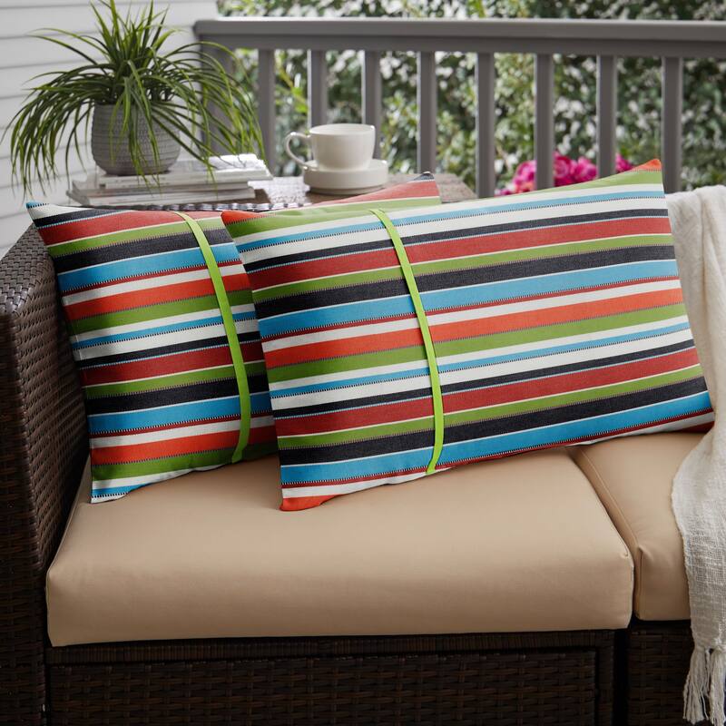 Sorra Home Sunbrella Outdoor Single Petite Flange Pillow Set of 2
