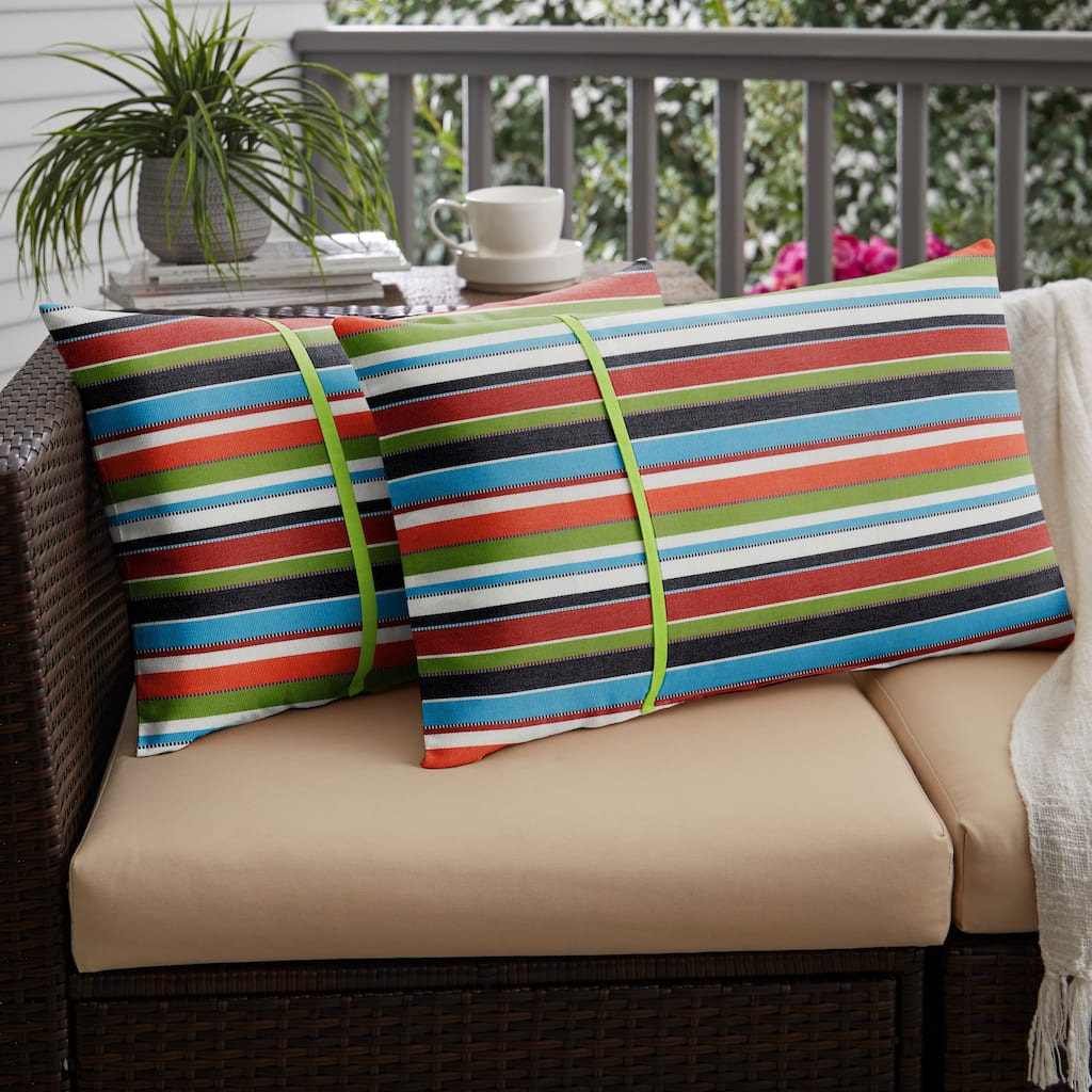 Sorra Home Sunbrella Outdoor Single Petite Flange Pillow Set of 2