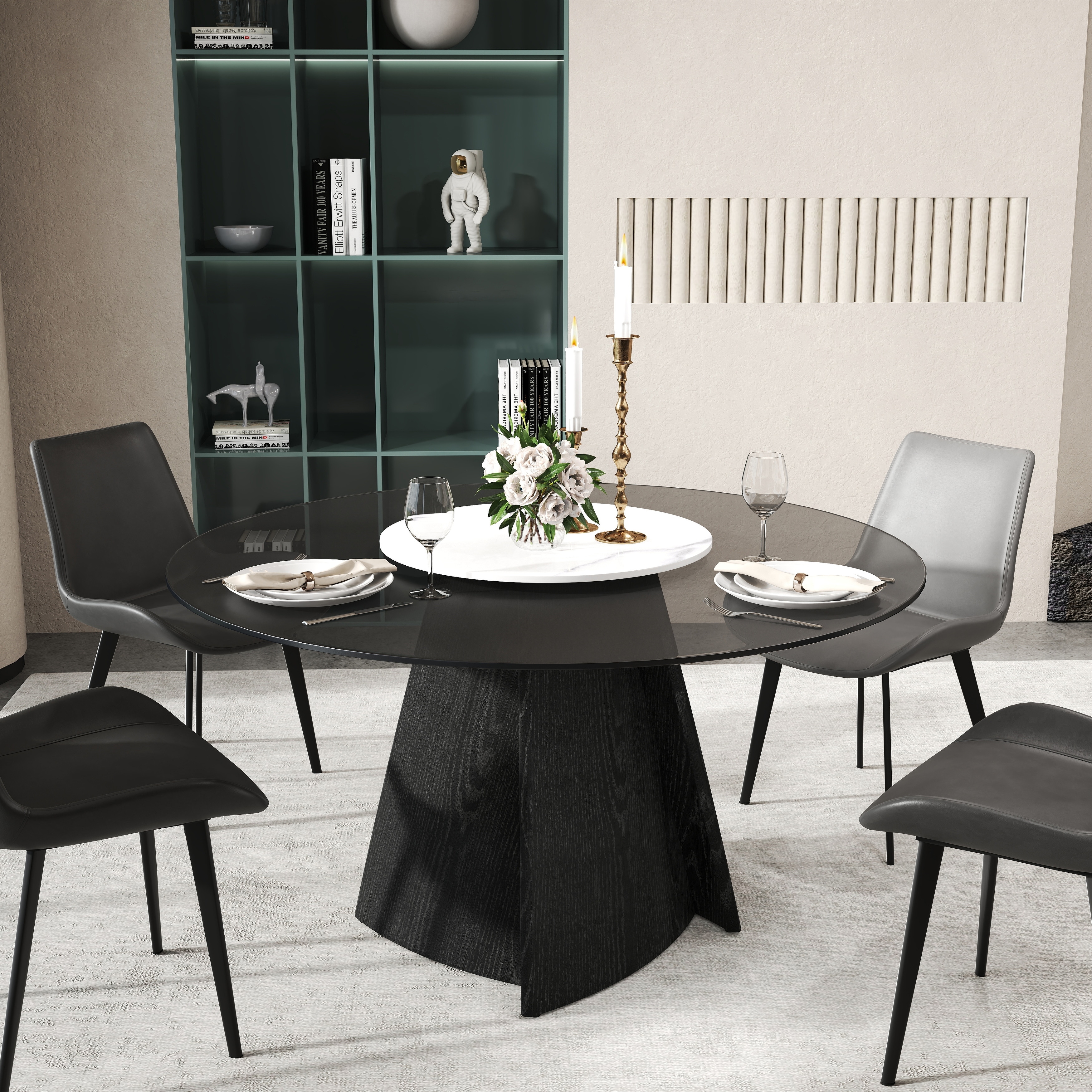 Round Dining Table for 4-6, Modern Dining Room Table 53