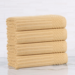 Superior Soho Ribbed Cotton Bath Towel Set of 4
